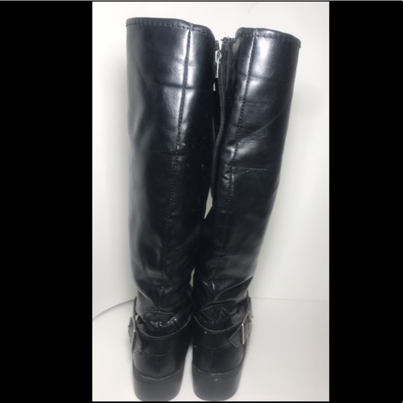 Long Black Calf Length Boots - Picture 2 of 8